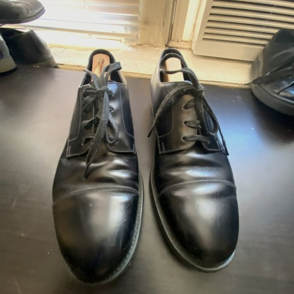 Prada Men's Black Cap Toe Oxfords US 9.5 / UK 8.5 Leather With Rubber Soles - Picture 1 of 9